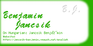 benjamin jancsik business card